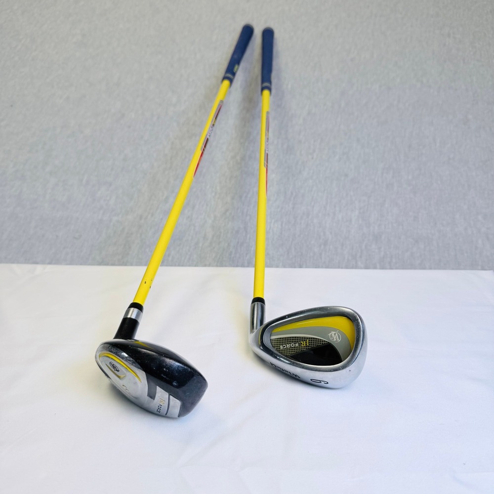 Winfield JR Force Kids Golf Clubs Set 6 Iron and Hybrid Yellow Graphite Shafts